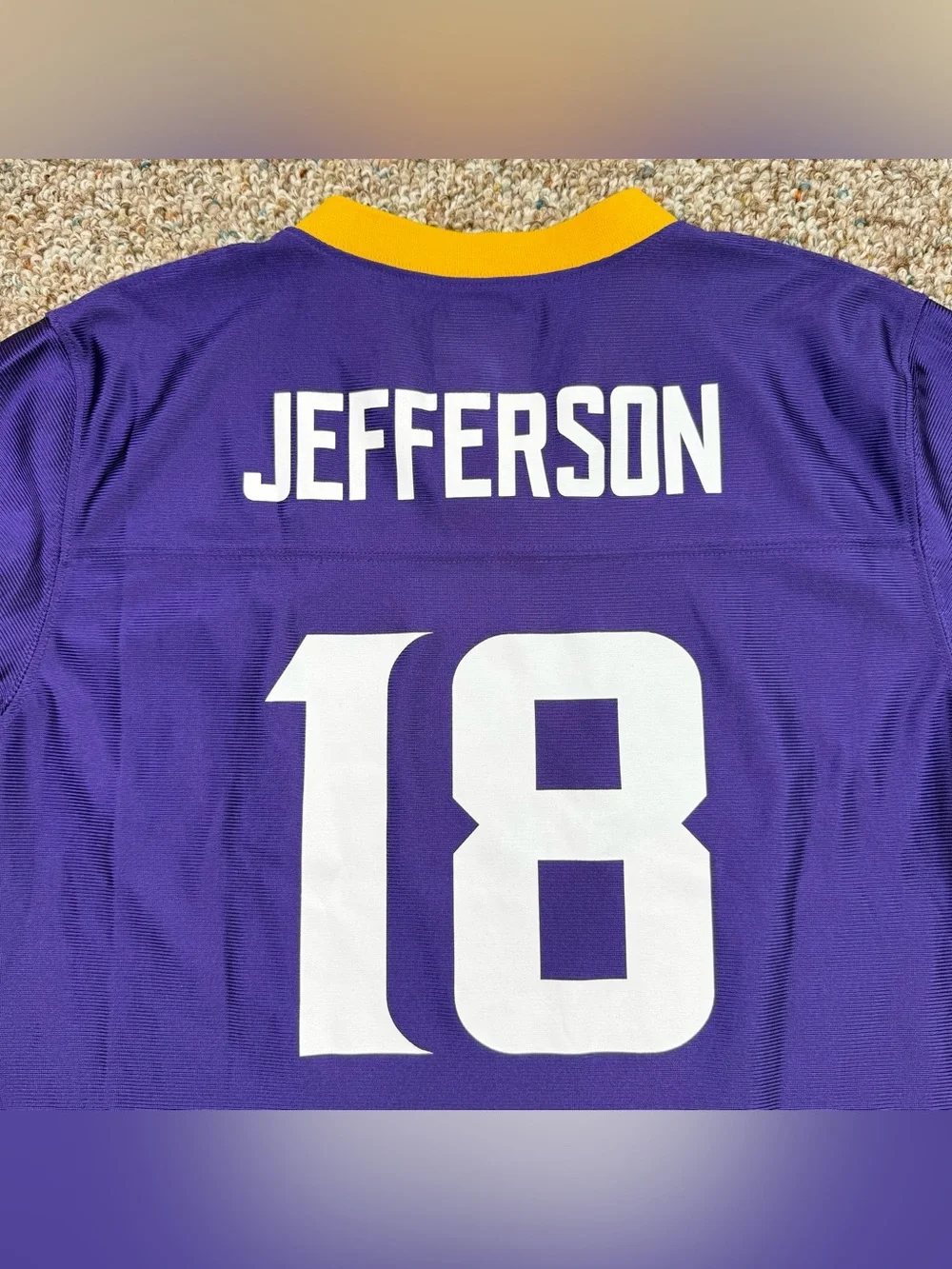 Boys Minnesota Vikings Justin Jefferson Purple #18 NFL Football Jersey YOUTH L